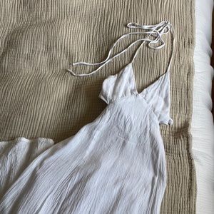 Beautiful white linen cutout maxi dress from Tulum